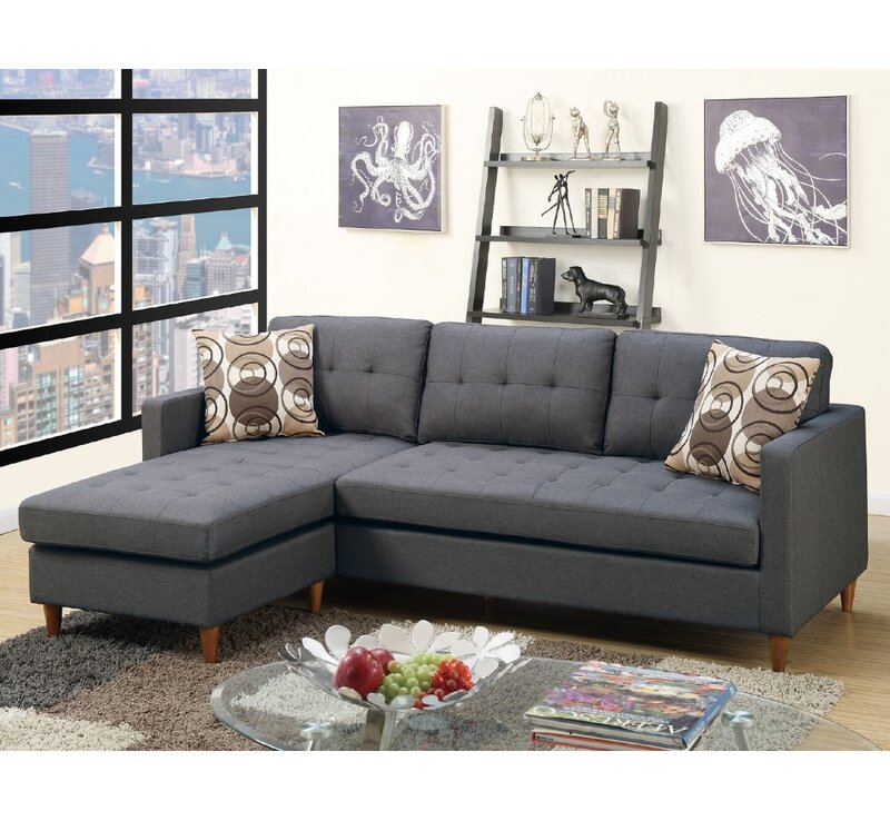Ebern Designs Haskell 86"Reversible Sofa & Chaise